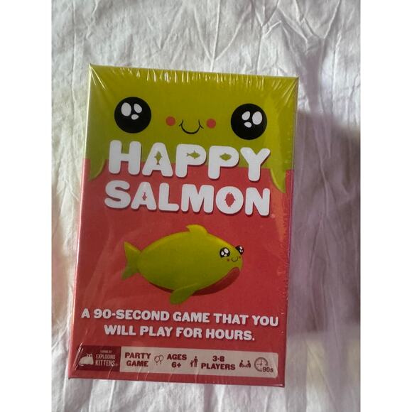 NEW Happy Salmon Fast Paced Funny Card Game Party Family Fun 6+ 3-8 Players - Picture 1 of 2
